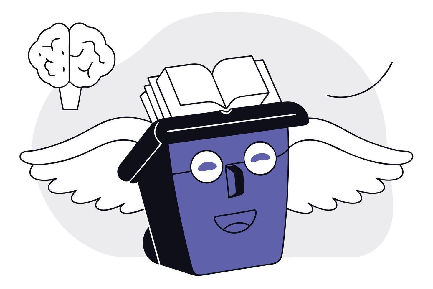 Green Garbage Bin Character with Wings Smiling Brightly Representing Eco-Consciousness and Fun Ways to Promote Recycling in Communities vector
