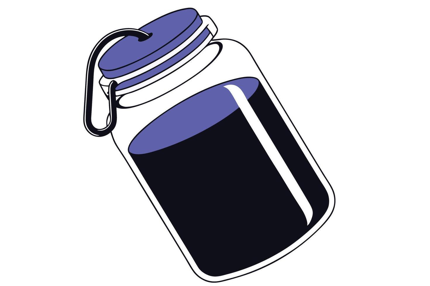 Modern transparent plastic water bottle with vibrant blue liquid great for environmental awareness health and fitness lifestyle branding and promotional content vector