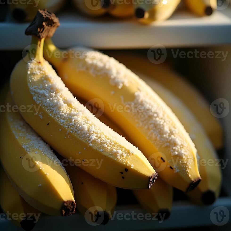 Ripe Bananas with Coating Ready to Eat Fresh photo