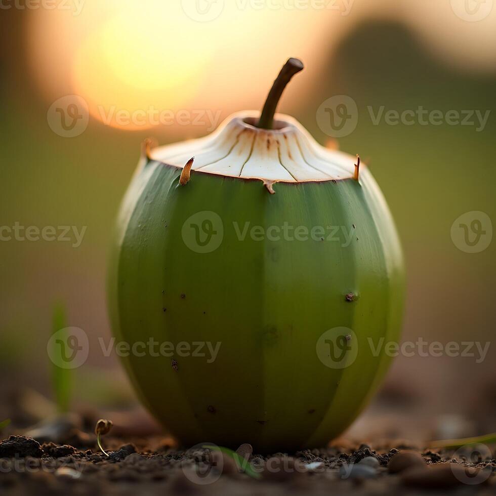Fresh Green Fruit in Field at Sunset Healthy Eating photo