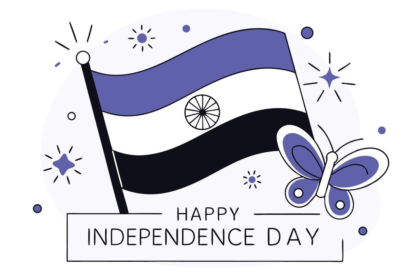 Vibrant indian flag design celebrating happy independence day vector