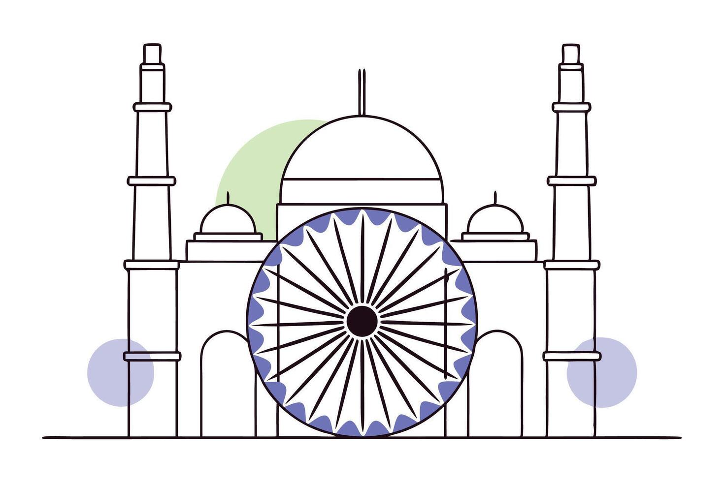 Elegant indian independence day illustration featuring festive designs and patriotic colors vector