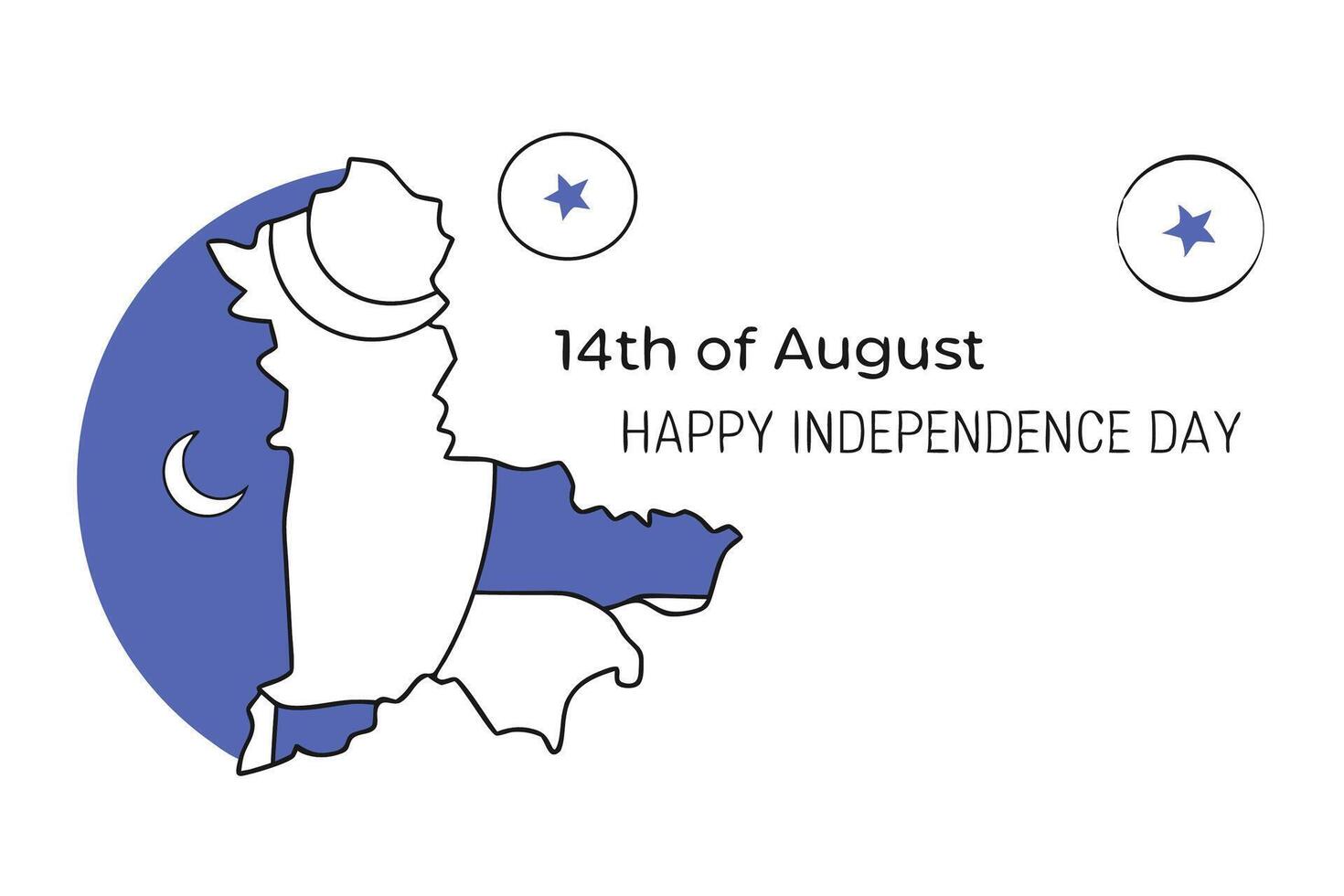 Pakistan independence day design featuring a green map of the country with celebratory elements vector