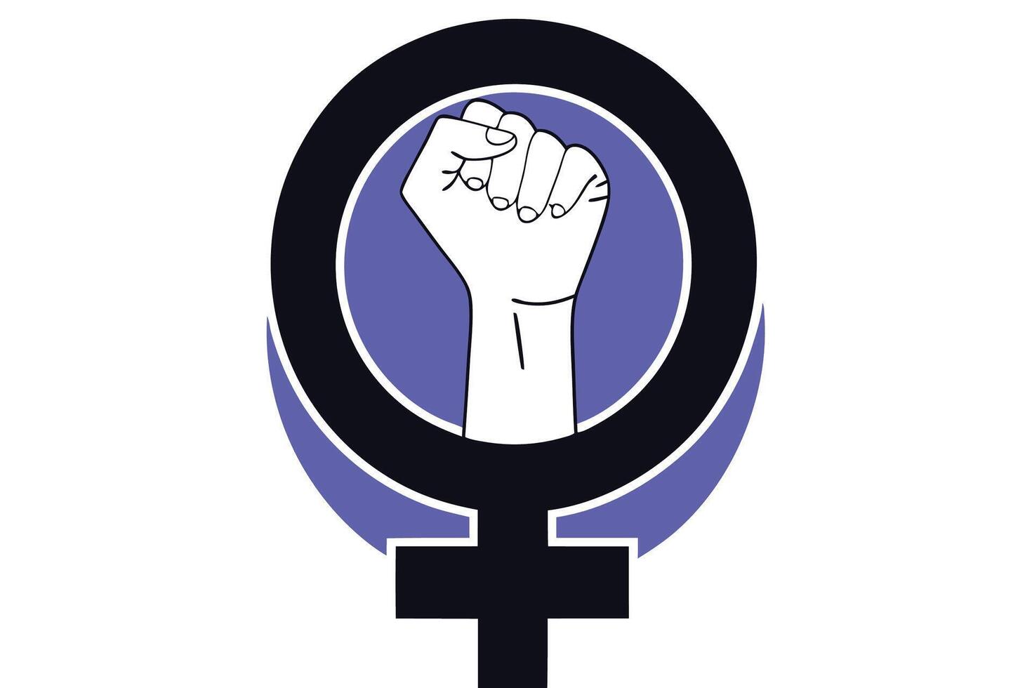 Feminist symbol and female empowerment icon design a single icon set for promoting gender equality vector