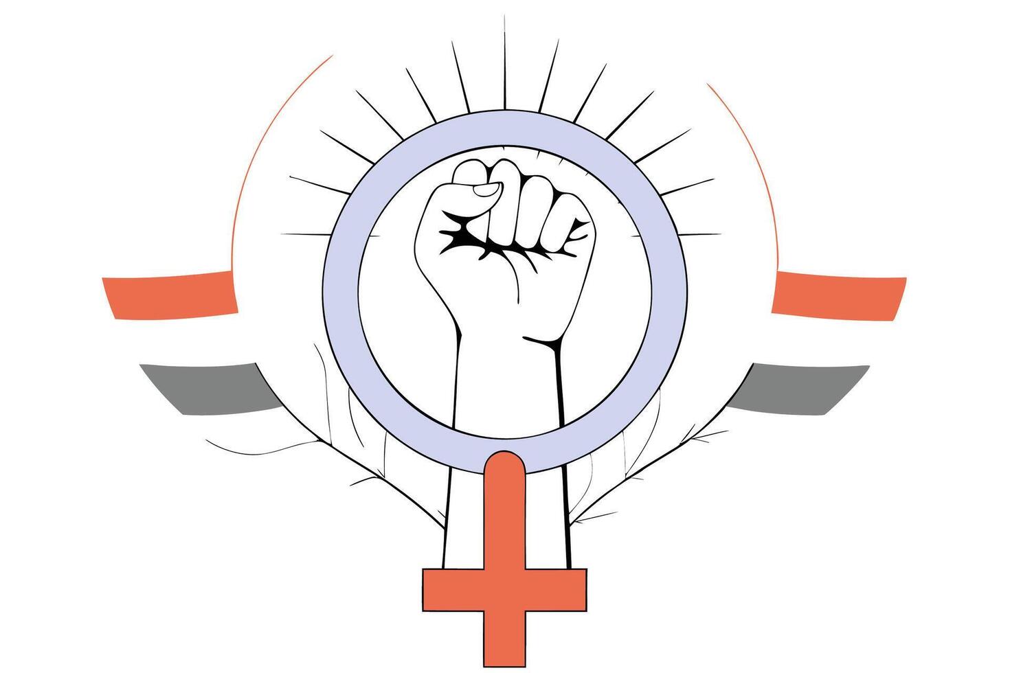 Feminist symbol and female empowerment icon design a single icon set for advocacy and branding purposes vector