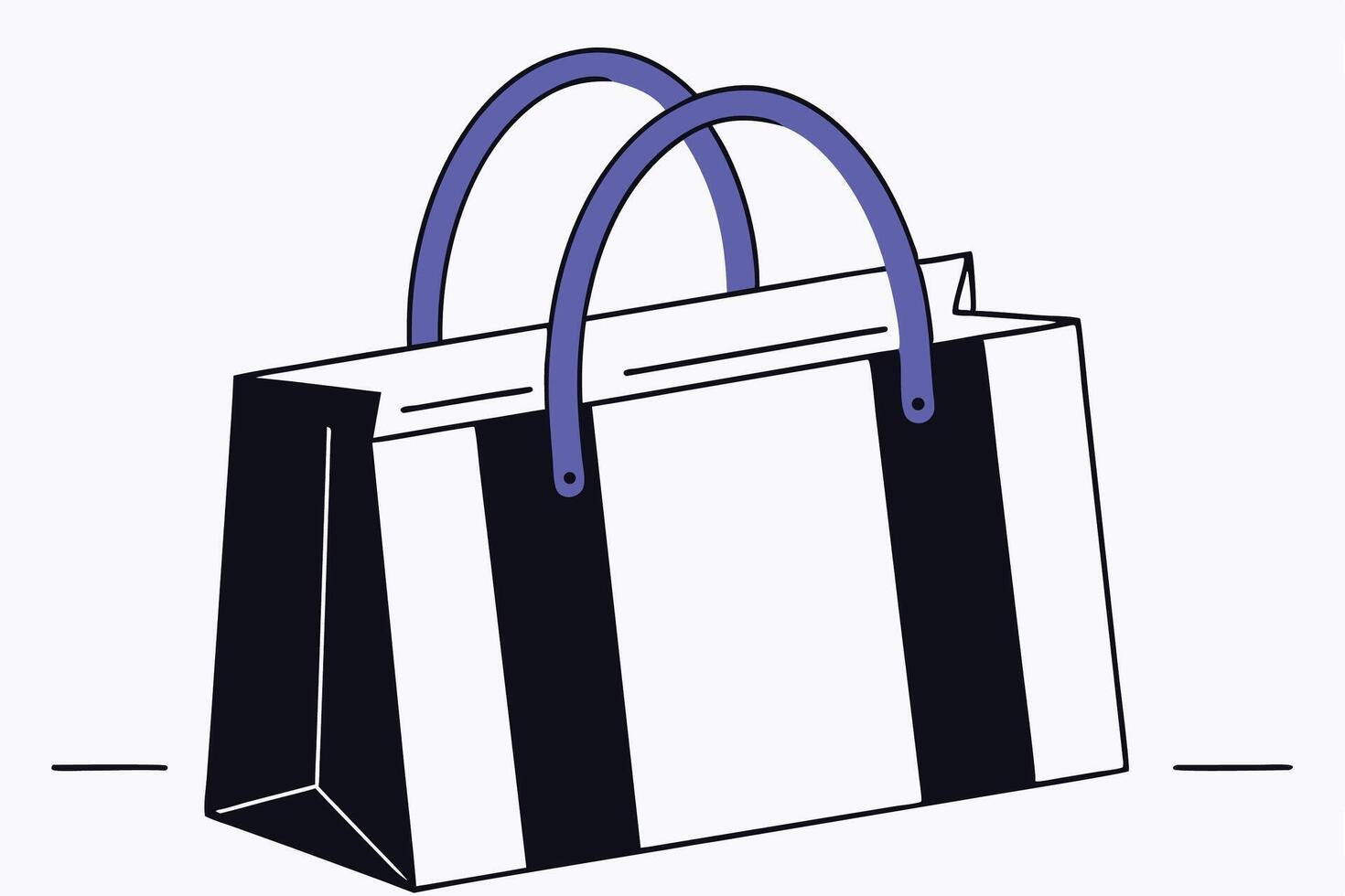 Graphic design of a yellow shopping bag with a blue handle a colorful retail illustration vector