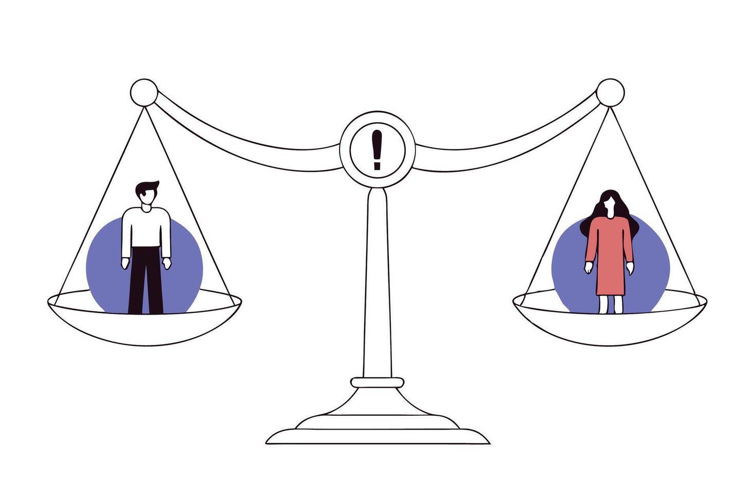 Gender equality design a symbolic representation of men and women s equal rights and opportunities vector