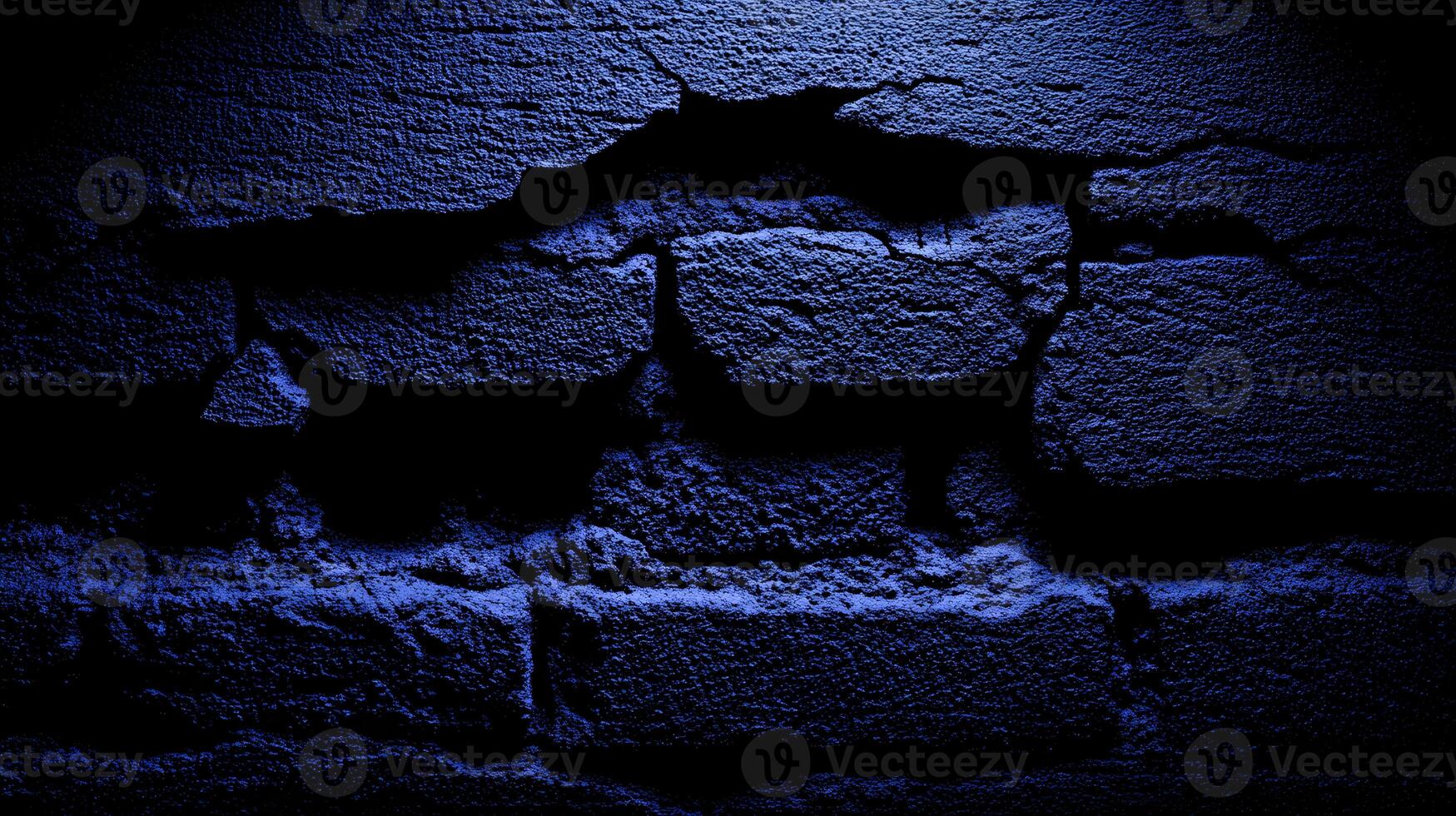 Dark Blue Cracked Stone Wall Texture Background photo