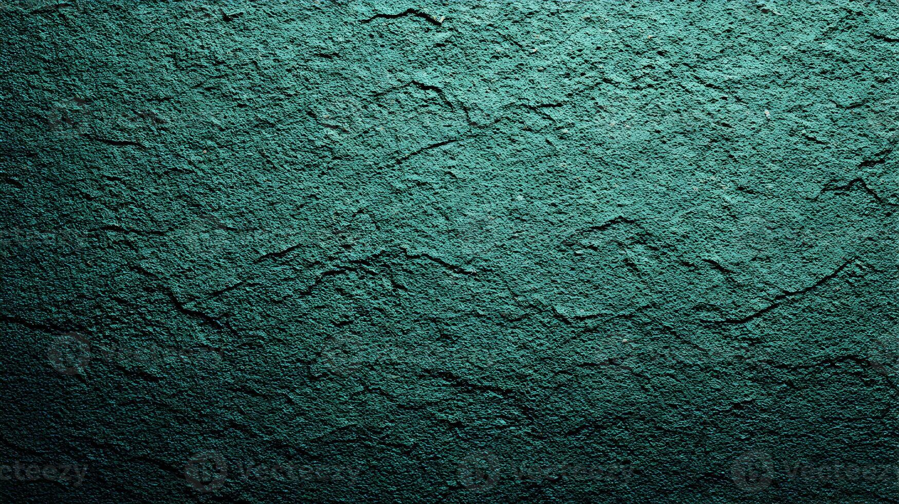 Dark Teal Green Cracked Wall Texture Background photo