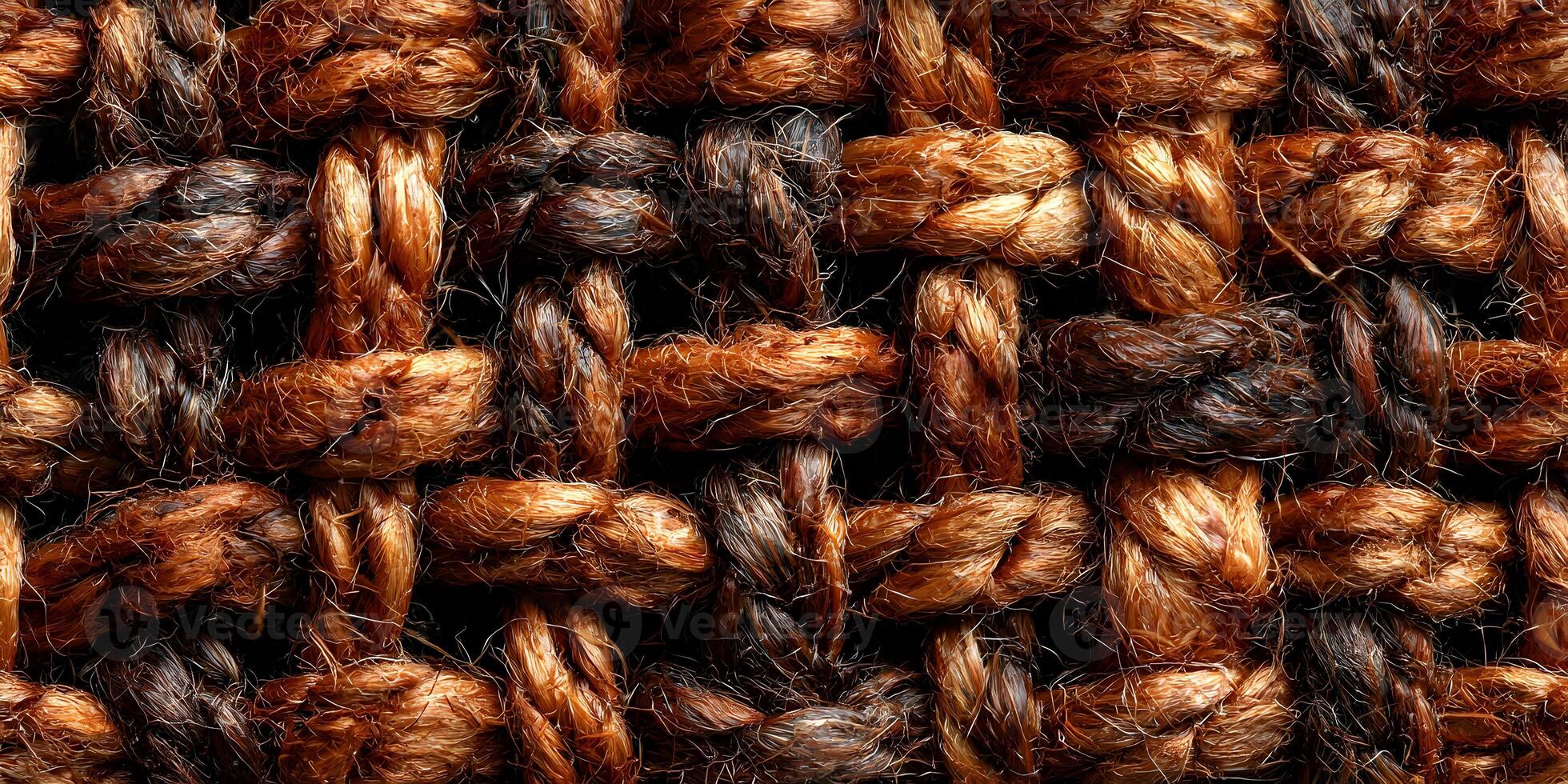 Brown and Dark Brown Woven Fabric Texture Close Up Detailed Intertwined Threads Seamless Pattern photo