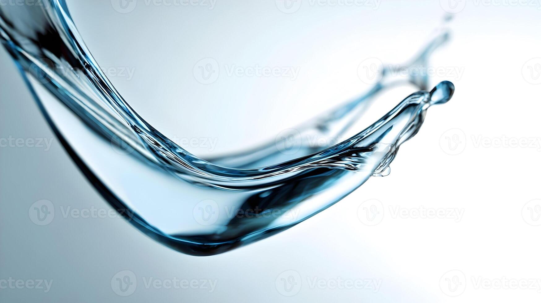 Abstract Blue Water Splash Flowing Curve Liquid Motion photo