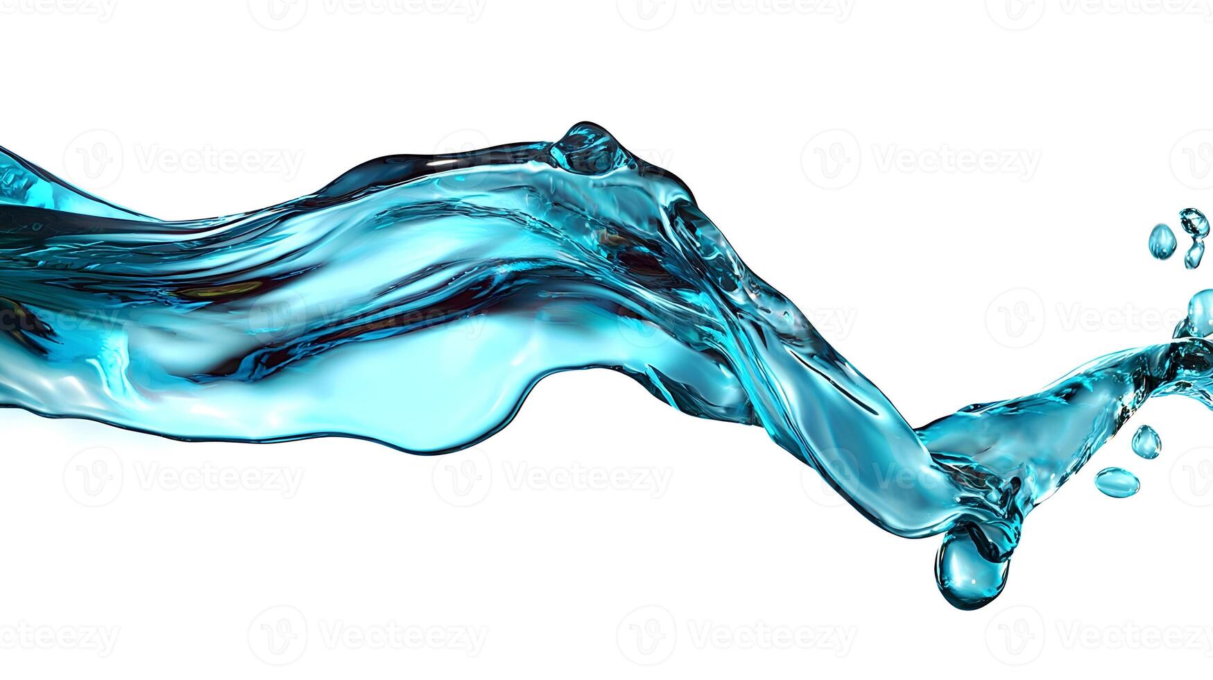 Abstract Blue Water Splash Flowing Wave Liquid Design Element photo