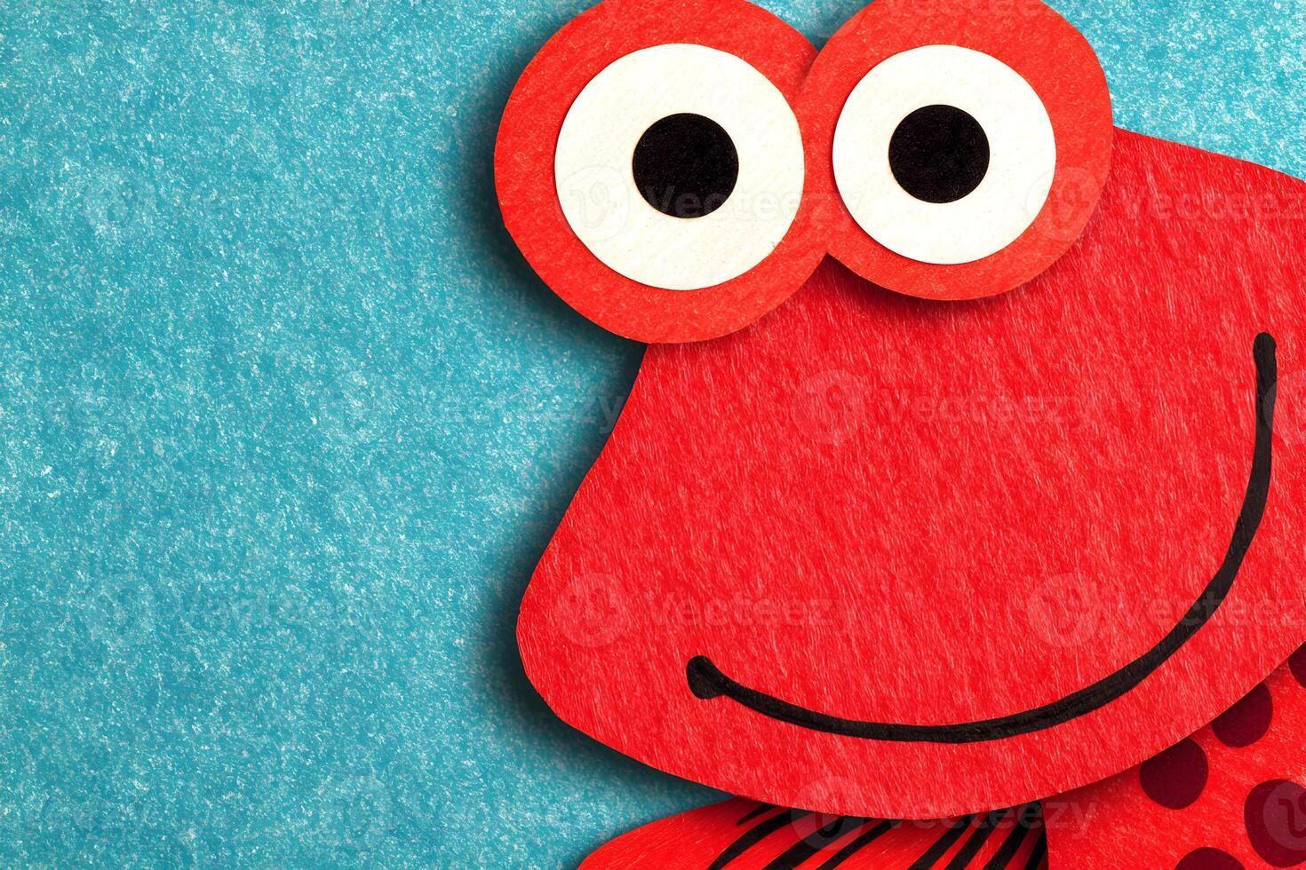 Red Ladybug Cartoon Character Illustration on Blue Background photo