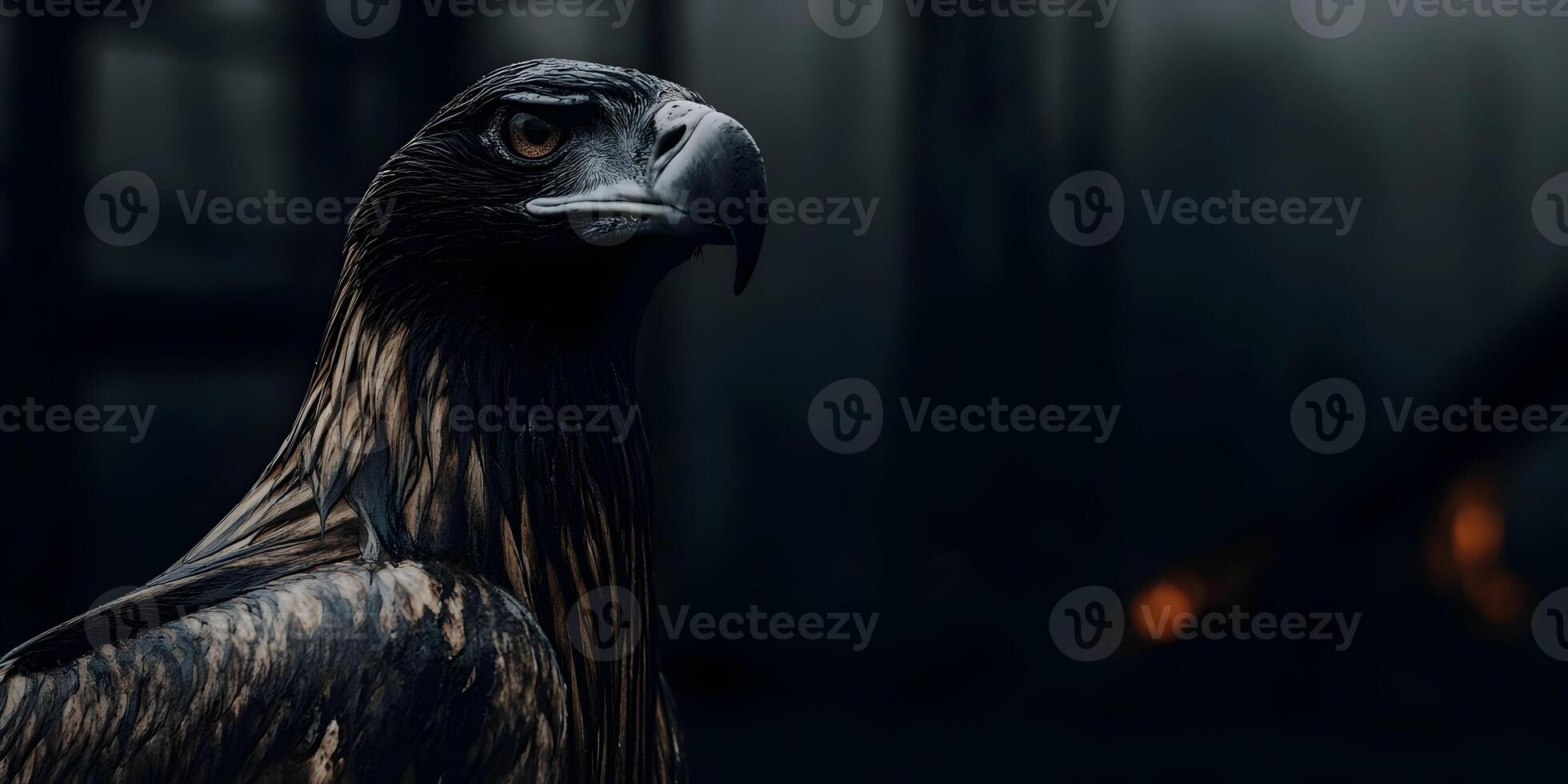 Dark Eagle Portrait Closeup Wildlife Photography photo