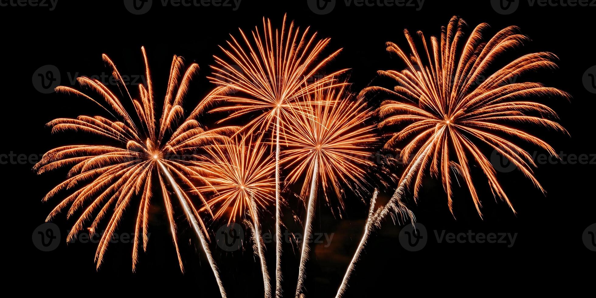 Orange Fireworks Display Night Celebration Burst Explosion photo