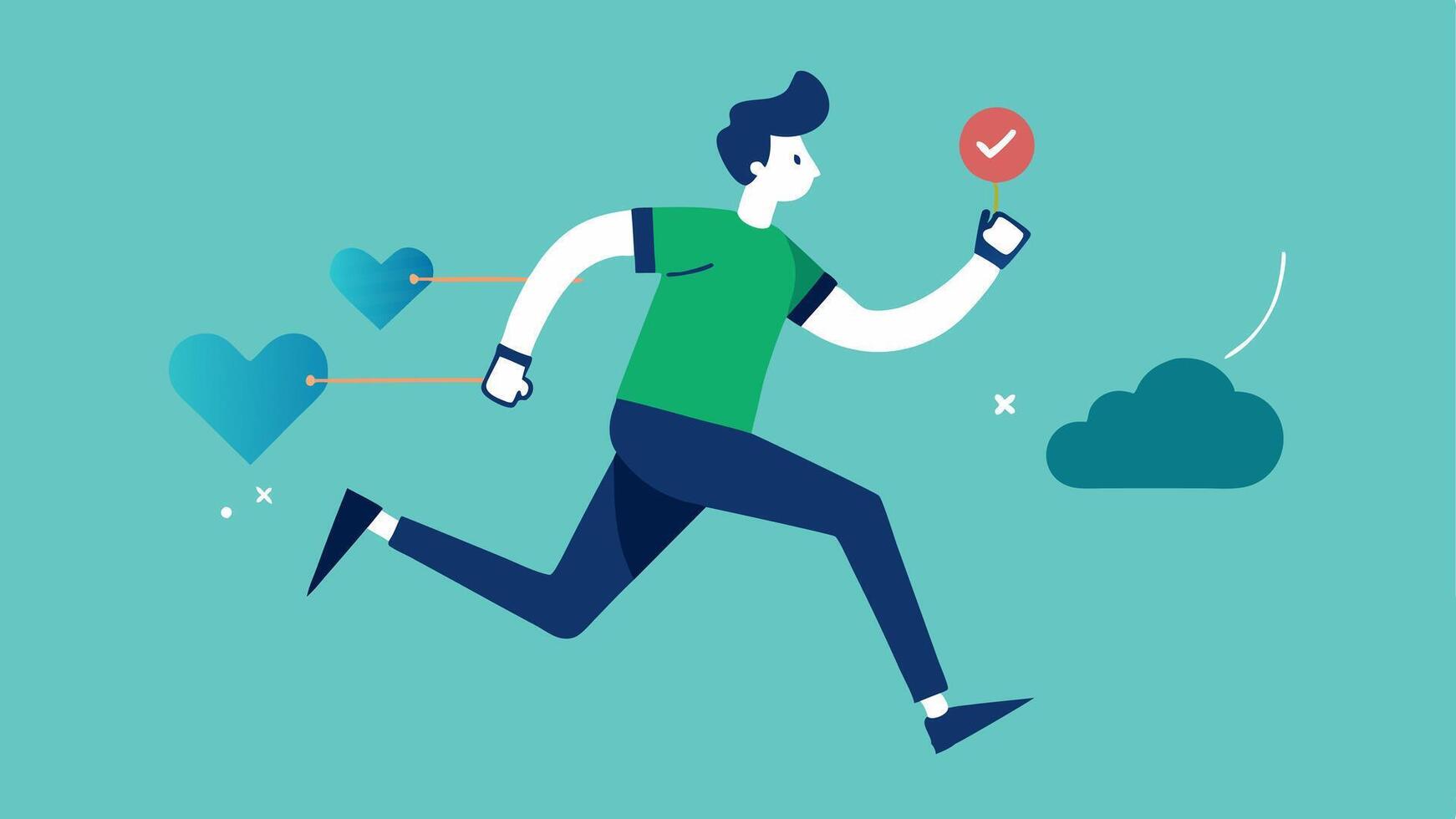 Runner with Smart Watch An athlete jogging on a trail wearing a sleek smart watch on their wrist displaying heart rate and pace metrics.. vector