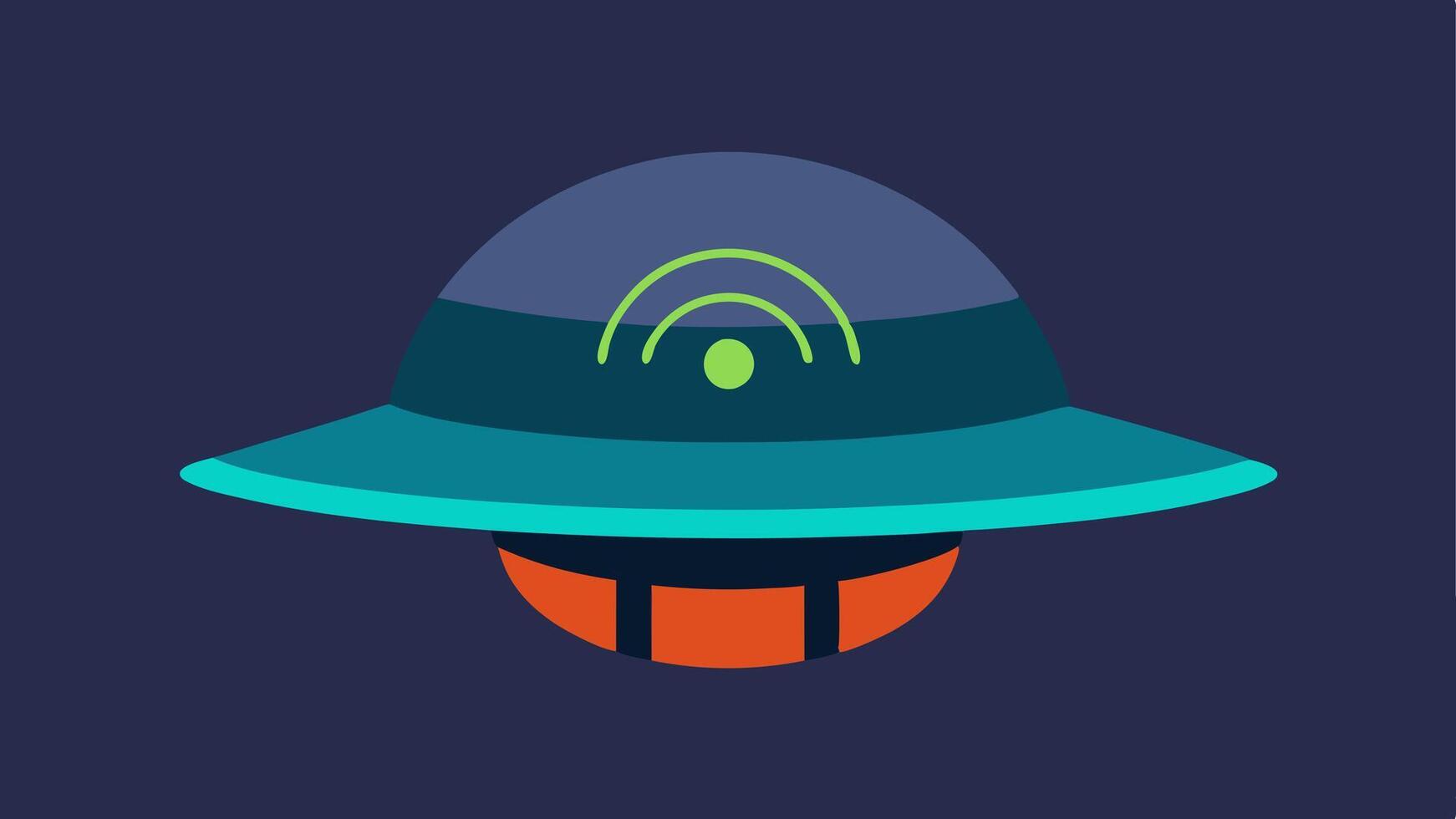 Smart Hat with Sound Control A futuristic hat that can block ambient sound displaying digital sound waves on an integrated indicator and changing its exterior color based on the. vector