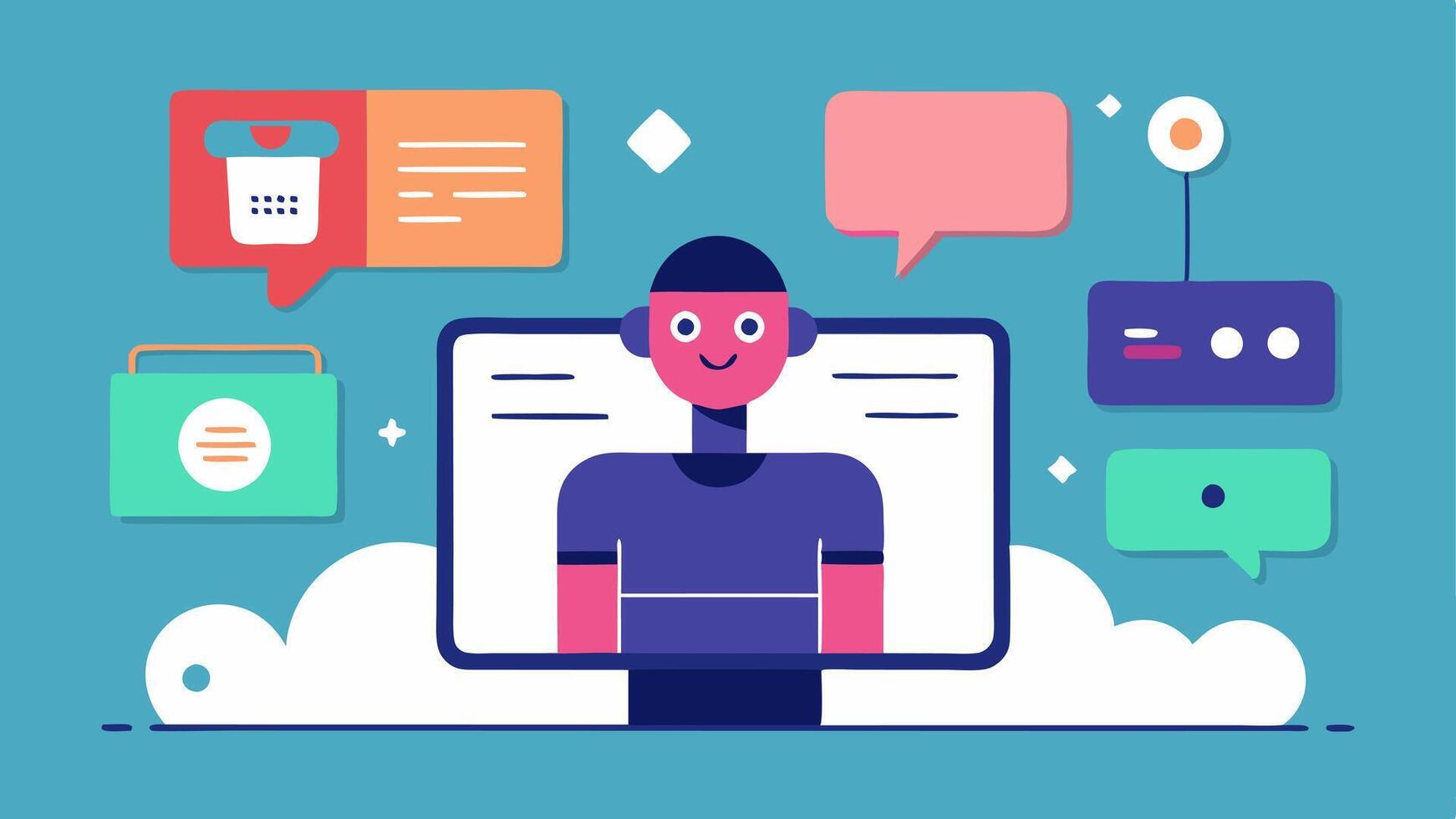 Shopping Cart Suggestions An online shopping interface where an AI assistant pops up to suggest items directly related to the users past purchases and interests.. vector