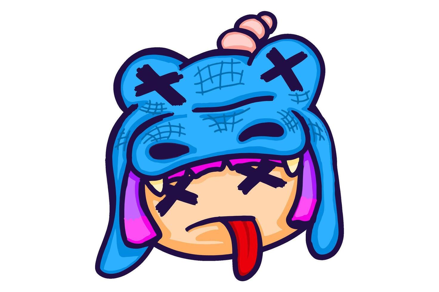 Dead Cartoon Character with Crocodile Hat vector