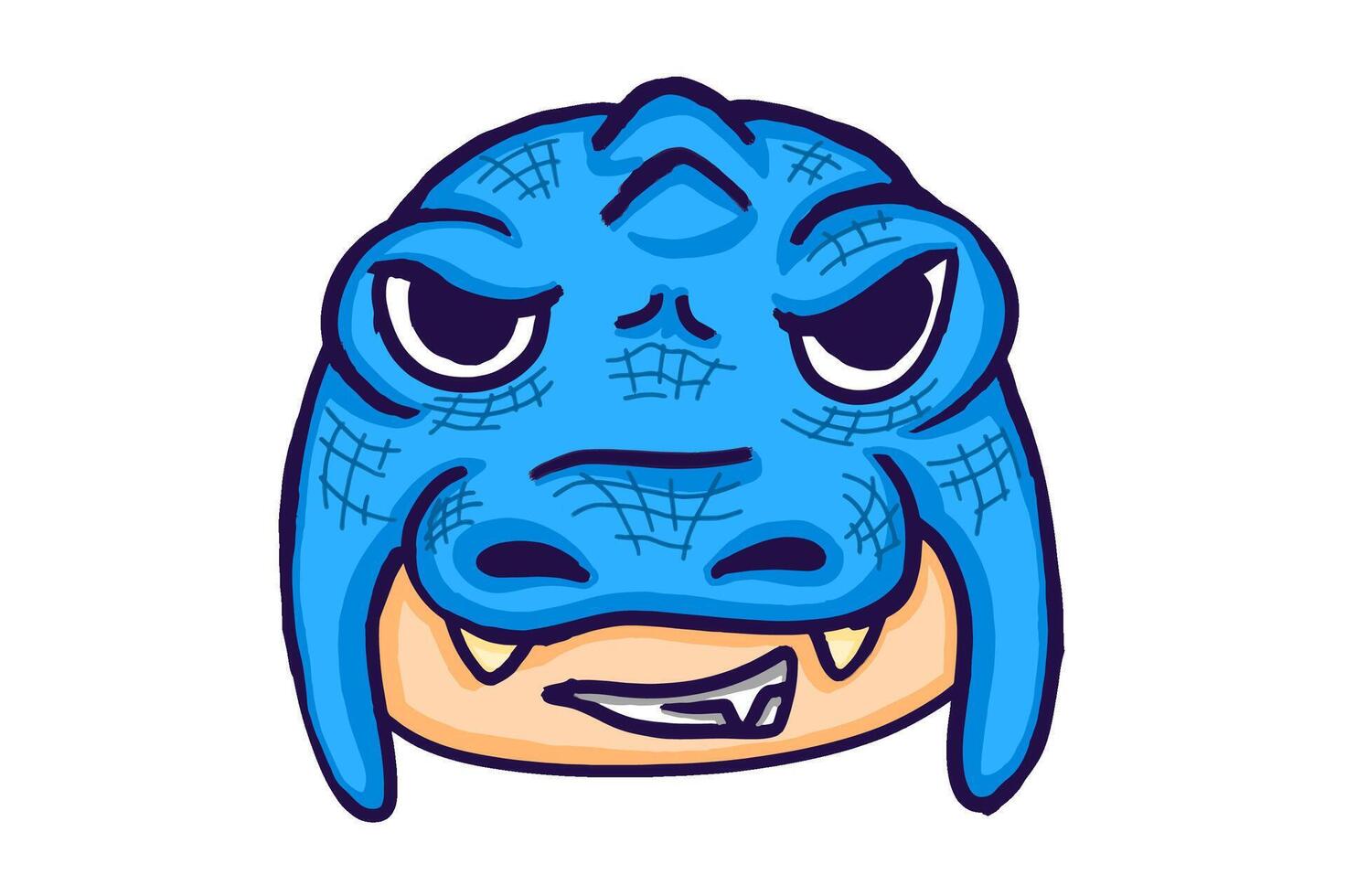 Cool Cartoon Character Wearing a Crocodile Beanie Hat vector