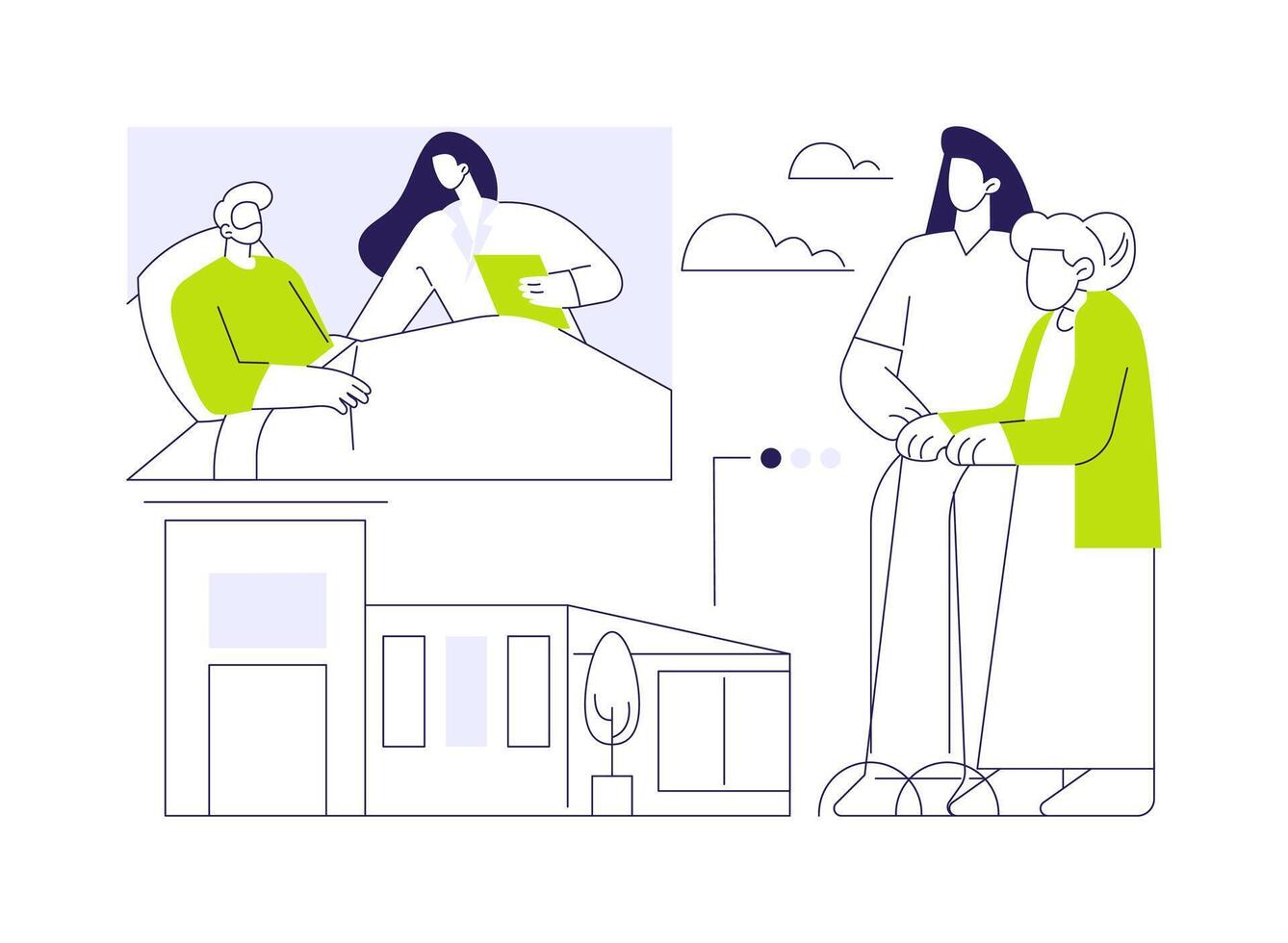 Nursing home abstract concept illustration. vector