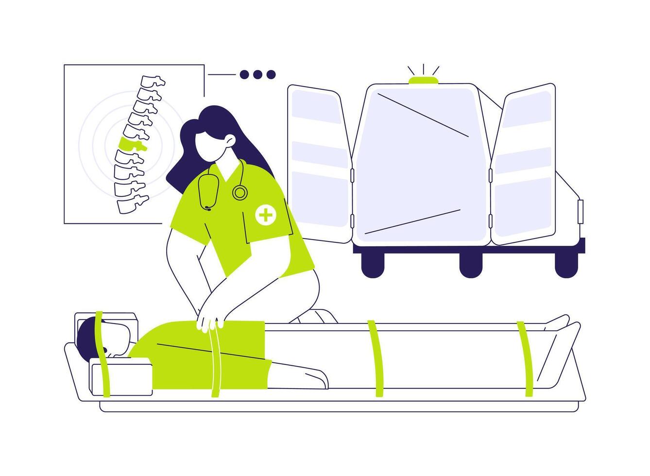 Immobilization abstract concept illustration. vector