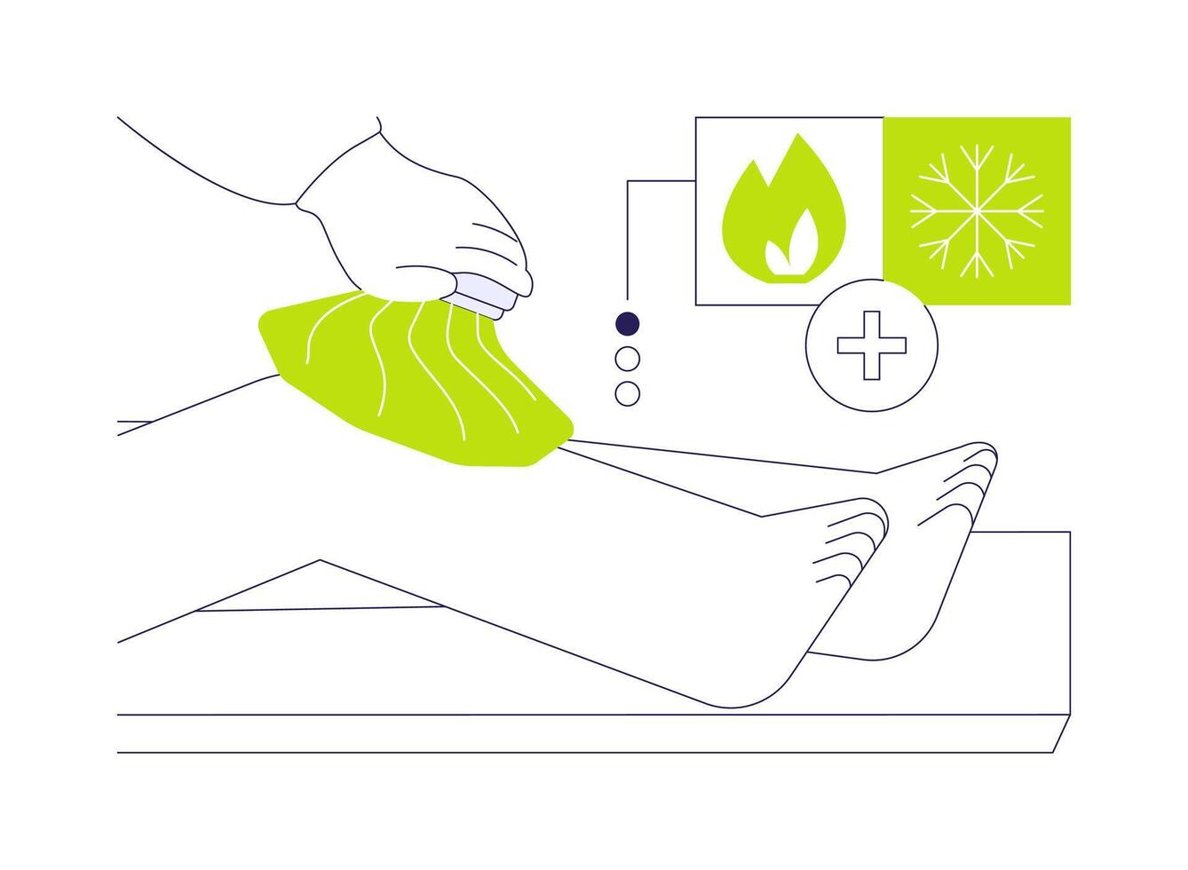 Cold and heat pain relief abstract concept illustration. vector