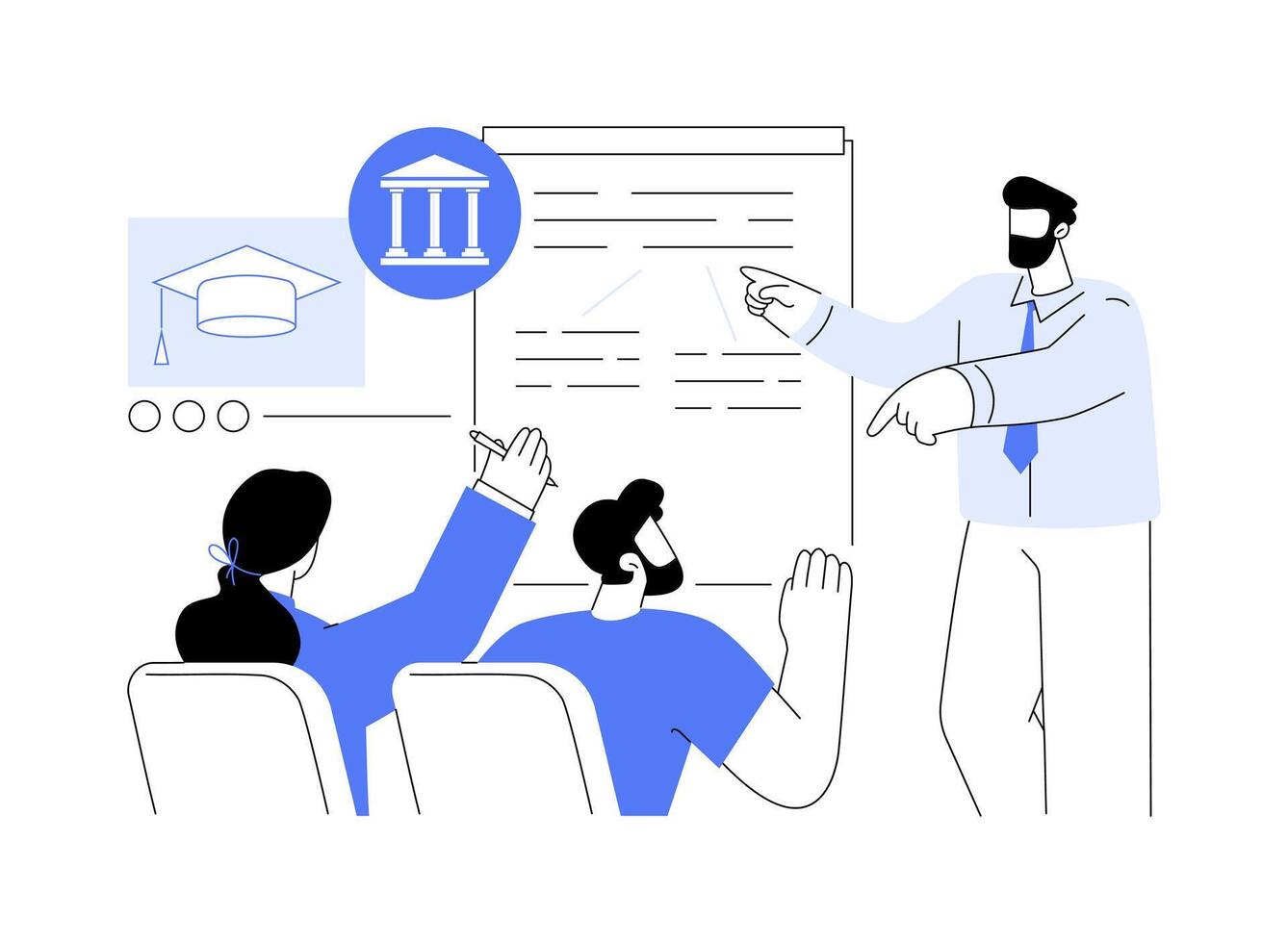 Socratic method isolated cartoon illustrations. vector