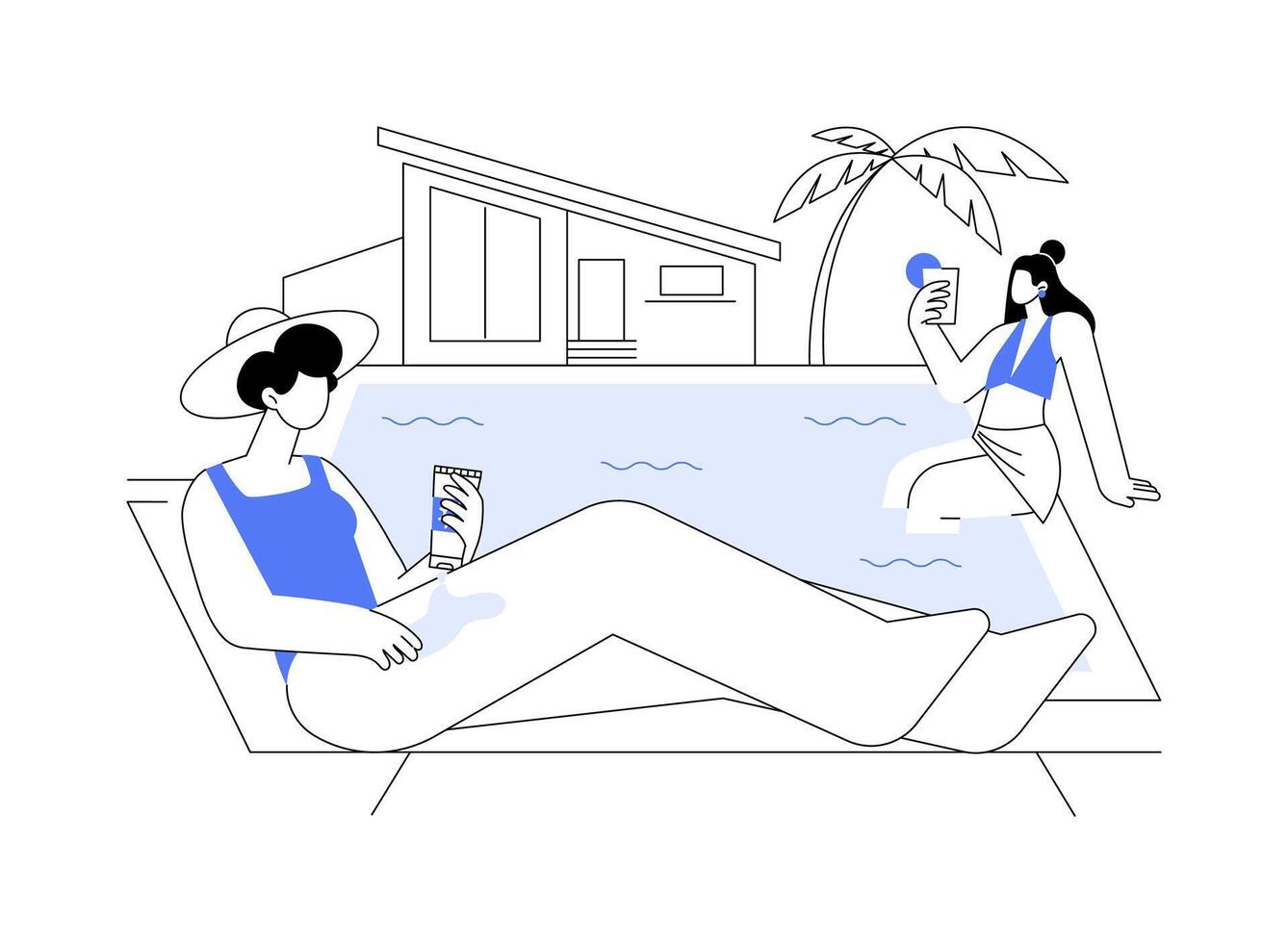 Apply sunscreen isolated cartoon illustrations. vector