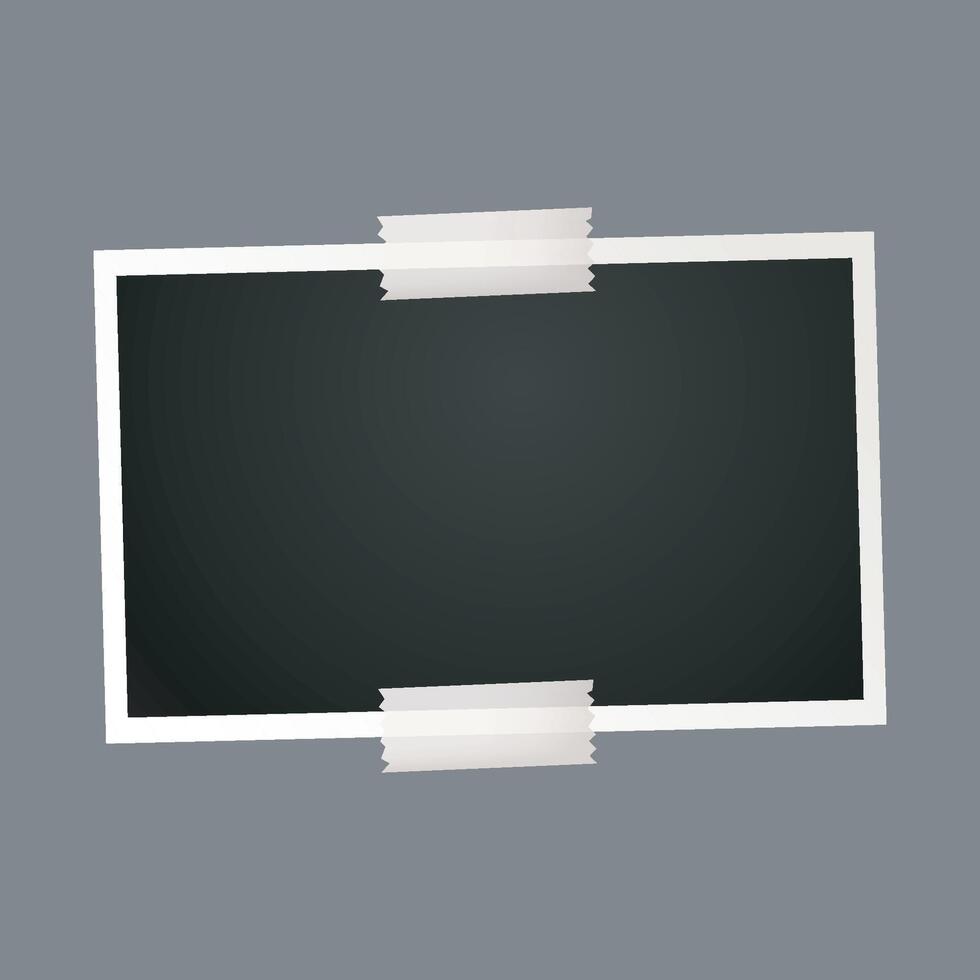 rectangle shape blank photo with tape in isolated background vector