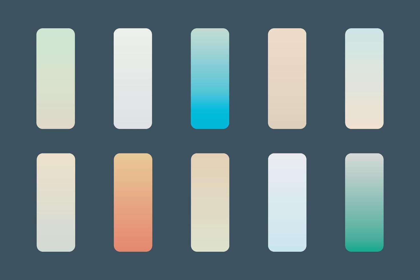 soft gradient set in isolated background vector