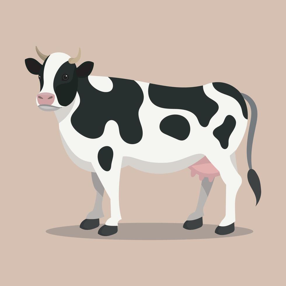 dairy cow in isolated background vector