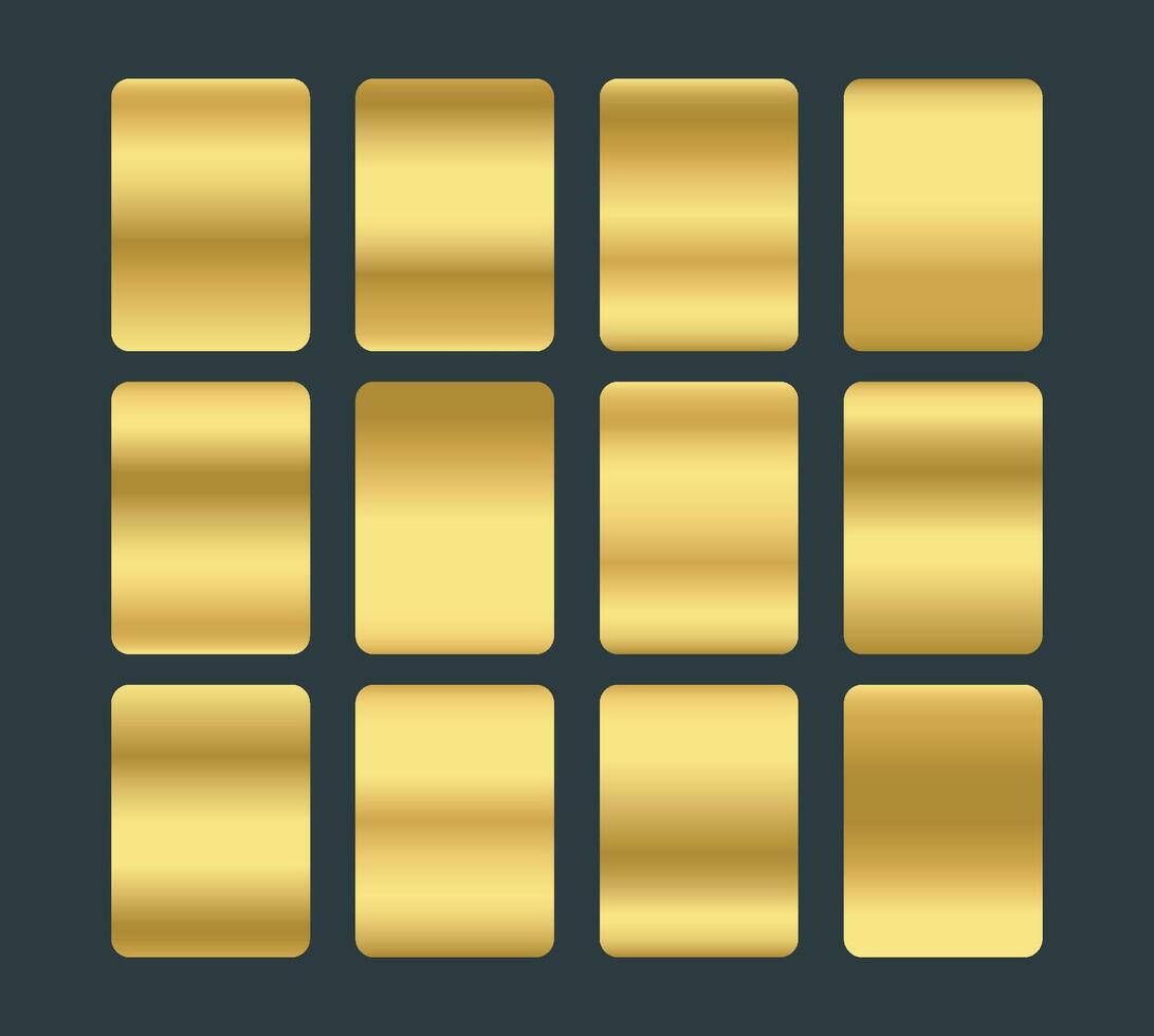 gold gradient palette collection set in isolated background vector
