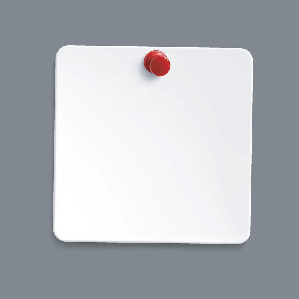 realistic paper with red pin in isolated background vector