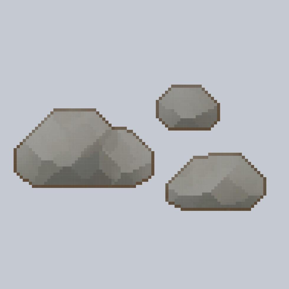 stones with different size in pixel art style vector