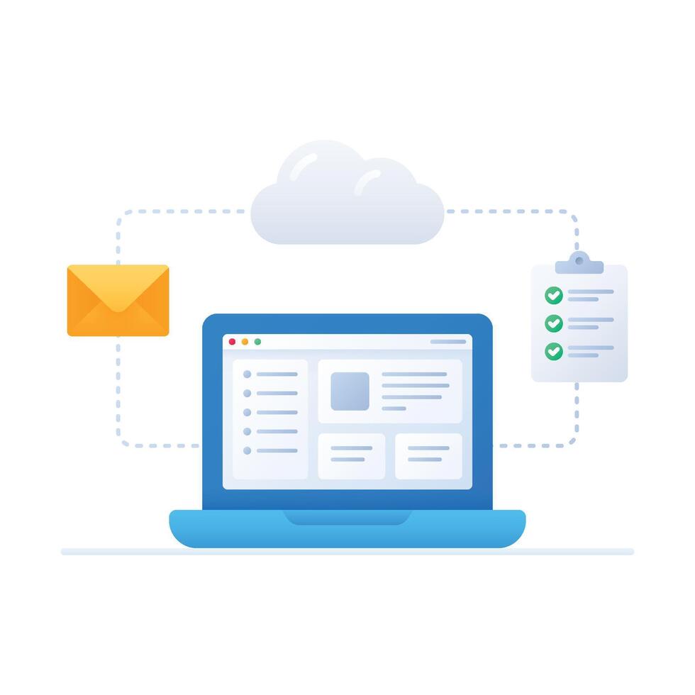 Flat Gradient Cloud Computing Concept Illustration vector