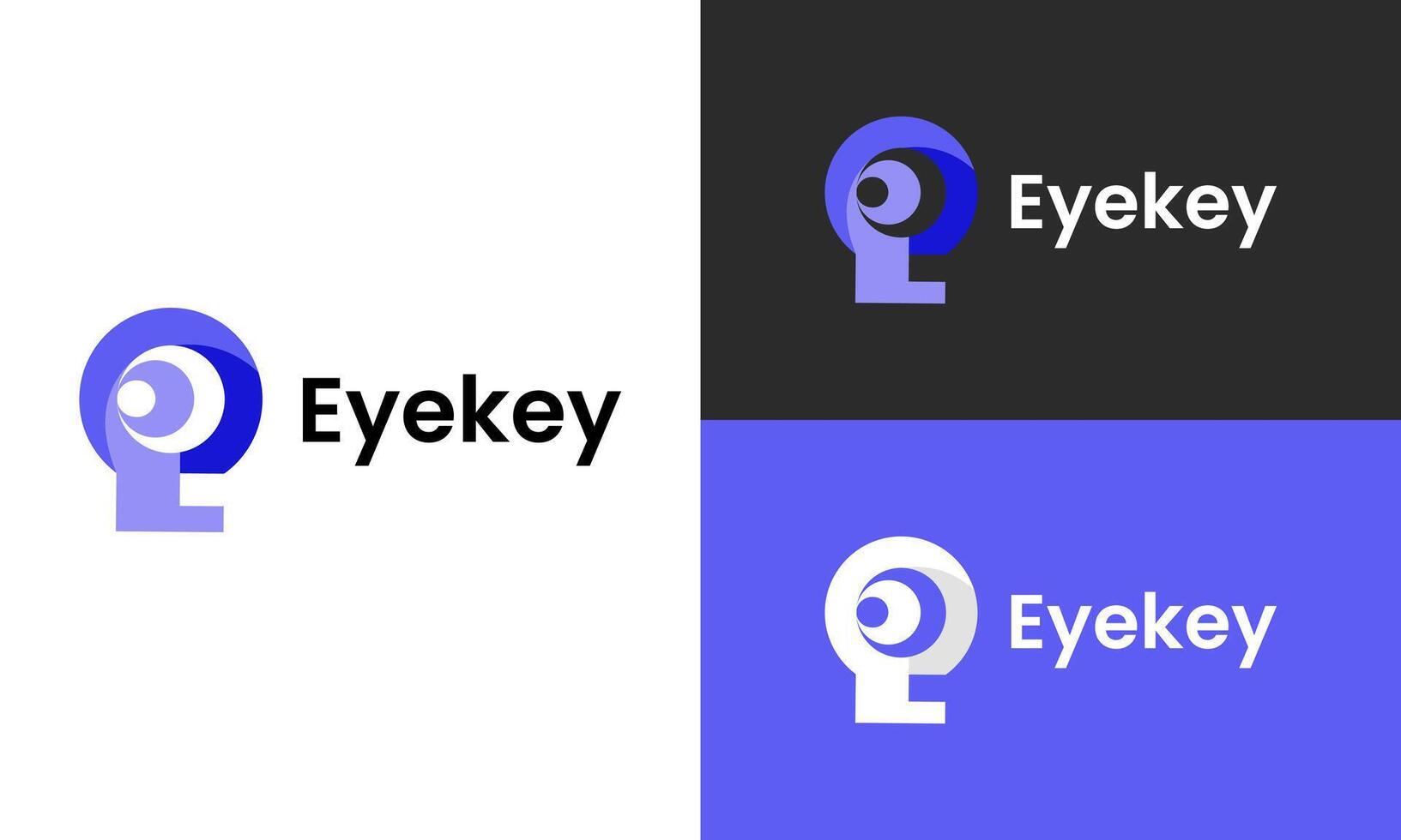 Eye with Key security logo design template vector
