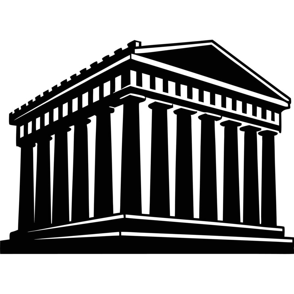 the parthenon in athens standing proud against a vector
