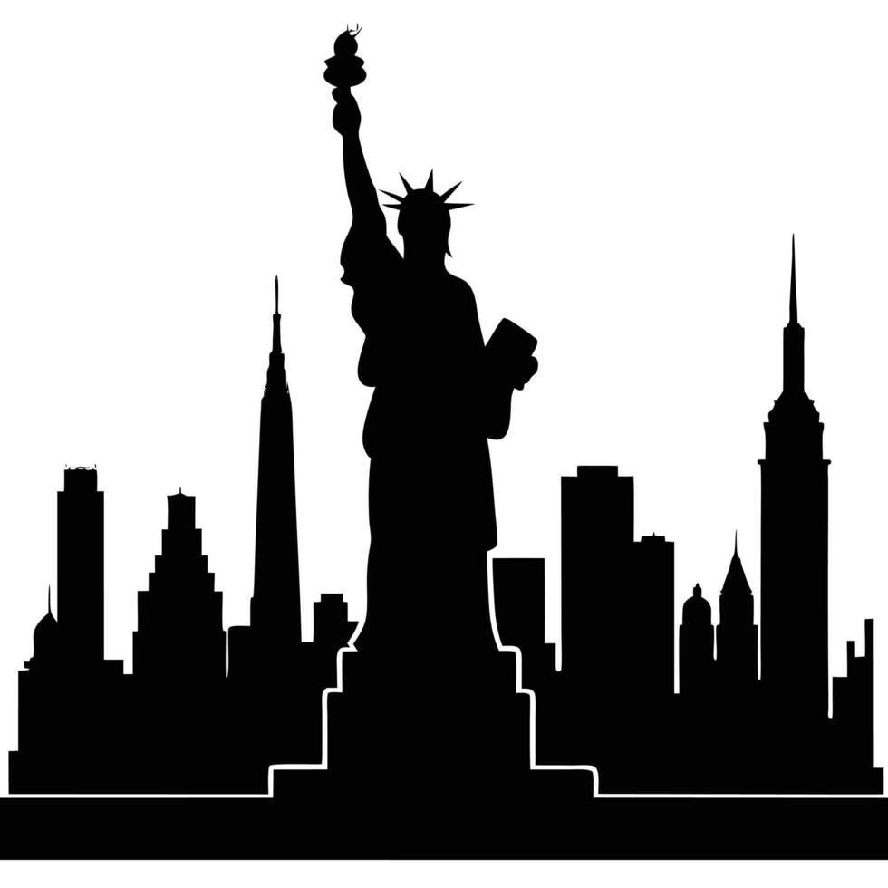 the statue of liberty standing proud against the s vector