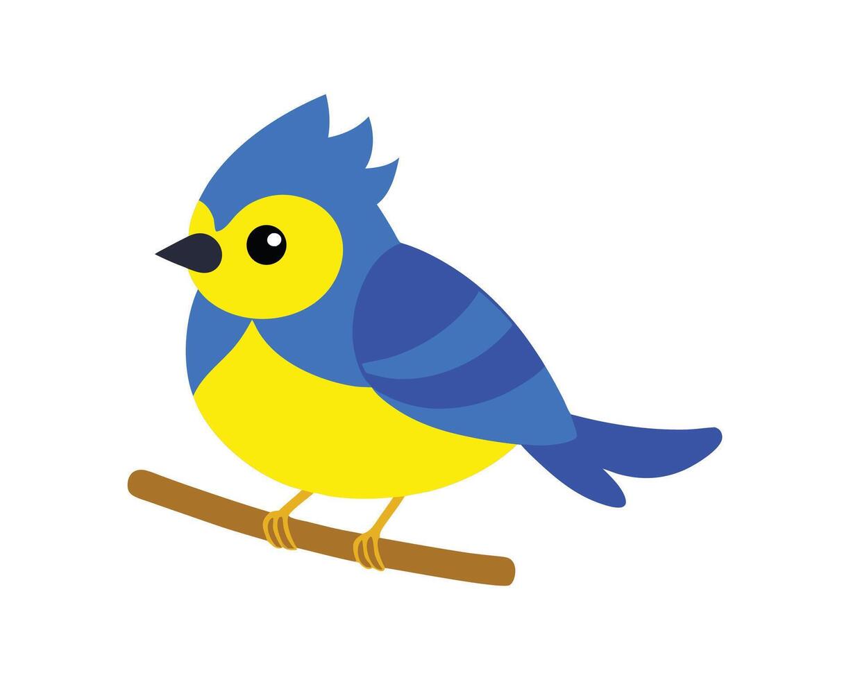 a gentle watercolor of a eurasian blue tit with bright blue feathers vector