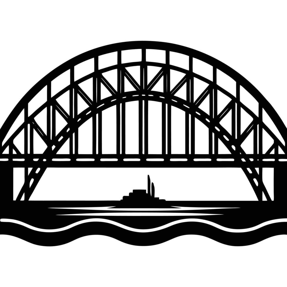the sydney harbour bridge with its sweeping arche vector