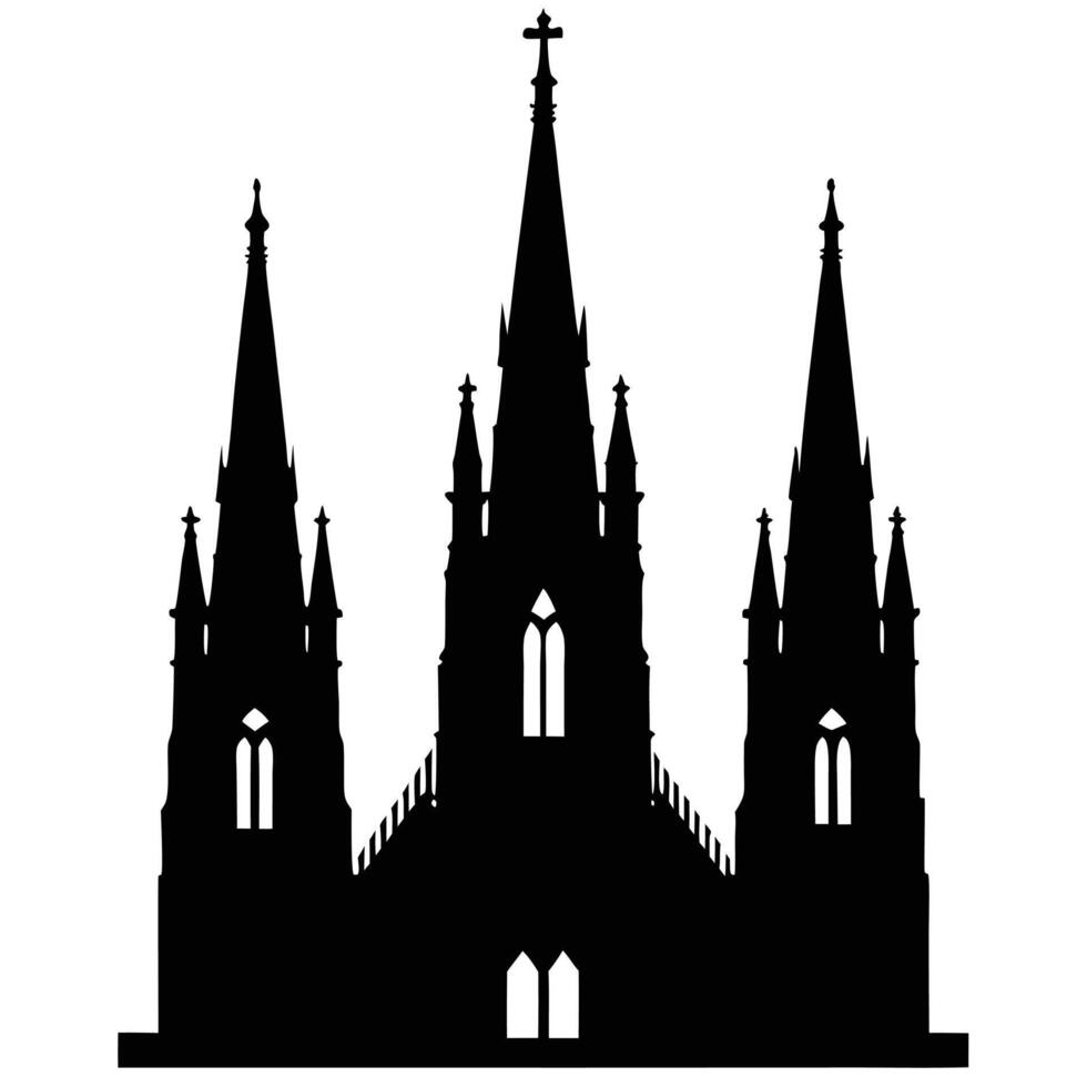 the grand silhouette of a cathedral with tall spi vector