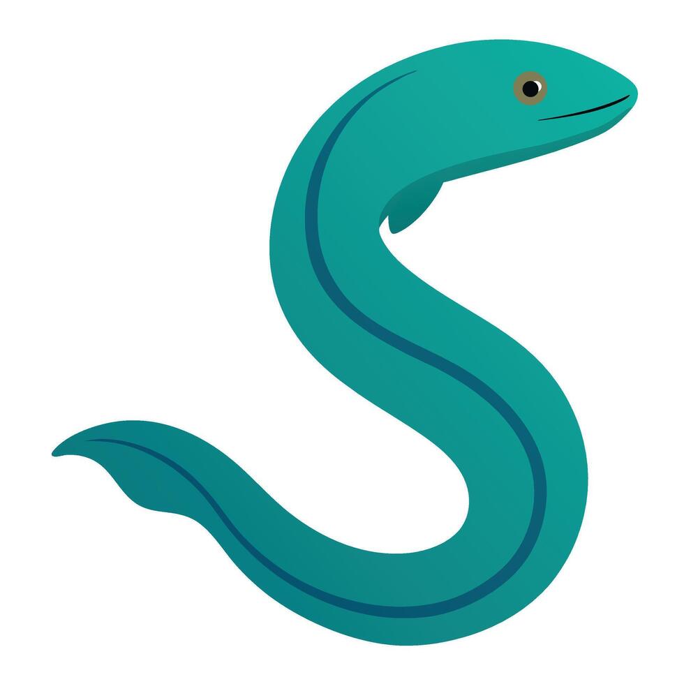 a detailed watercolor of an eel with its long body vector