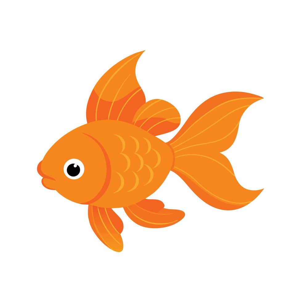 a watercolor painting of a majestic goldfish with vector
