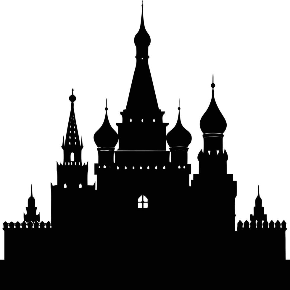 the kremlin in moscow with its towers and walls o vector