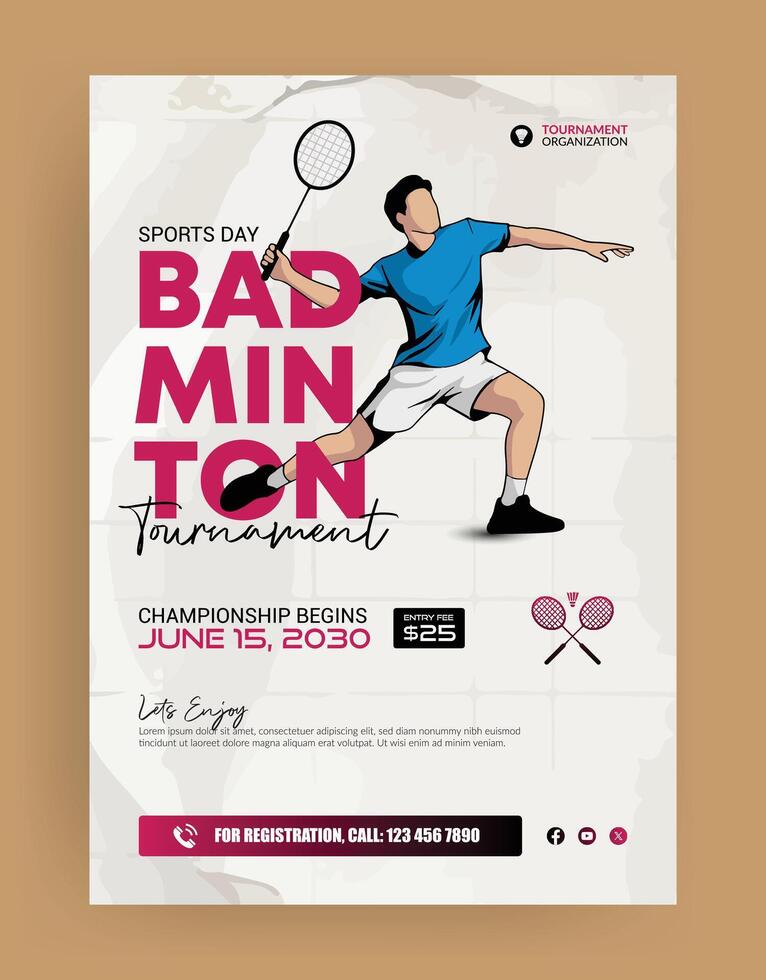 Sports Badminton Poster Template vector