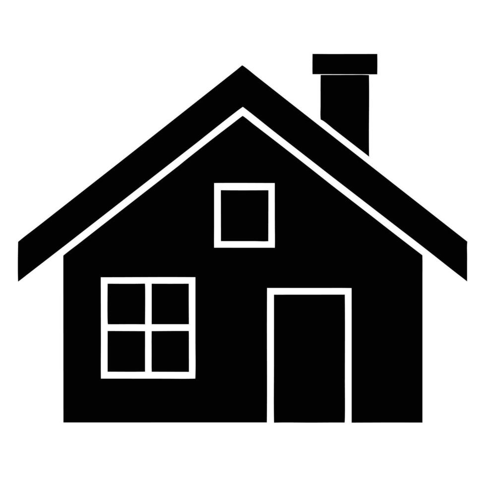 A simple black house icon, isolated on white background vector