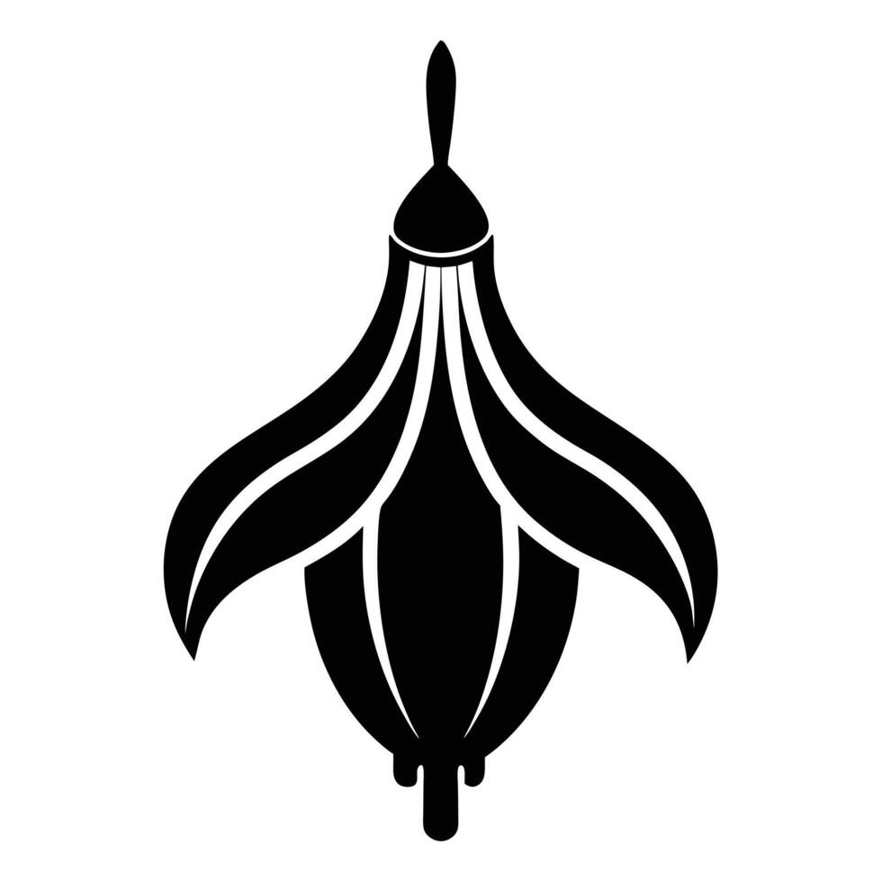 A black and white illustration of a flower vector