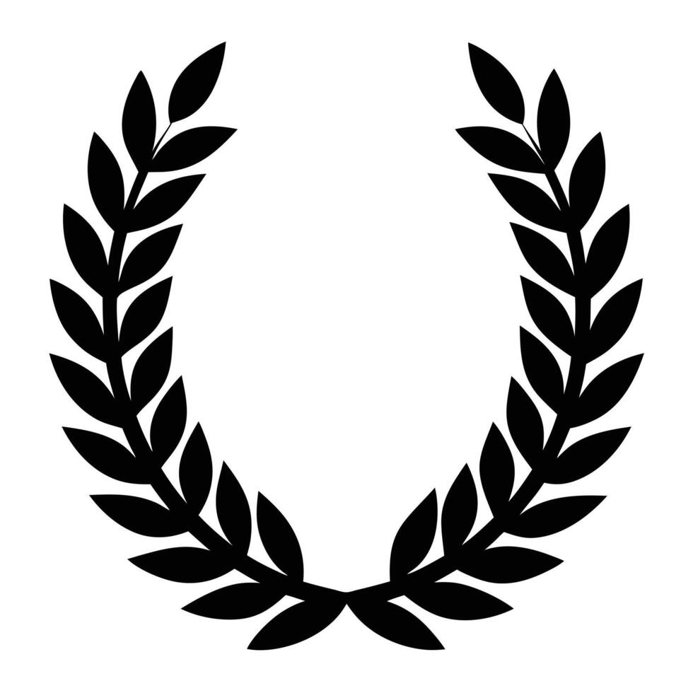 A black laurel wreath isolated on white background vector