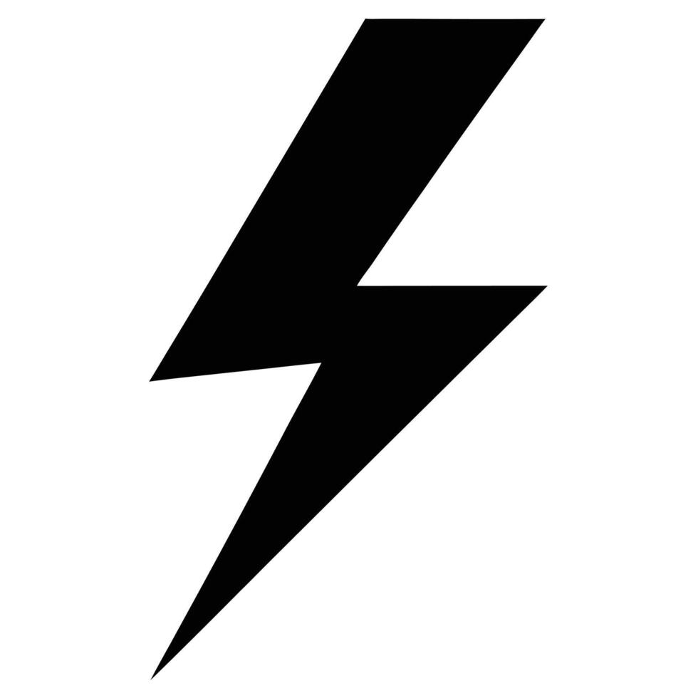 A black lightning bolt icon, isolated on white background vector